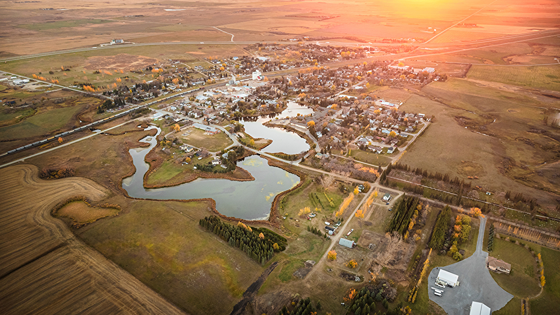 Drone photo of the town of Springview